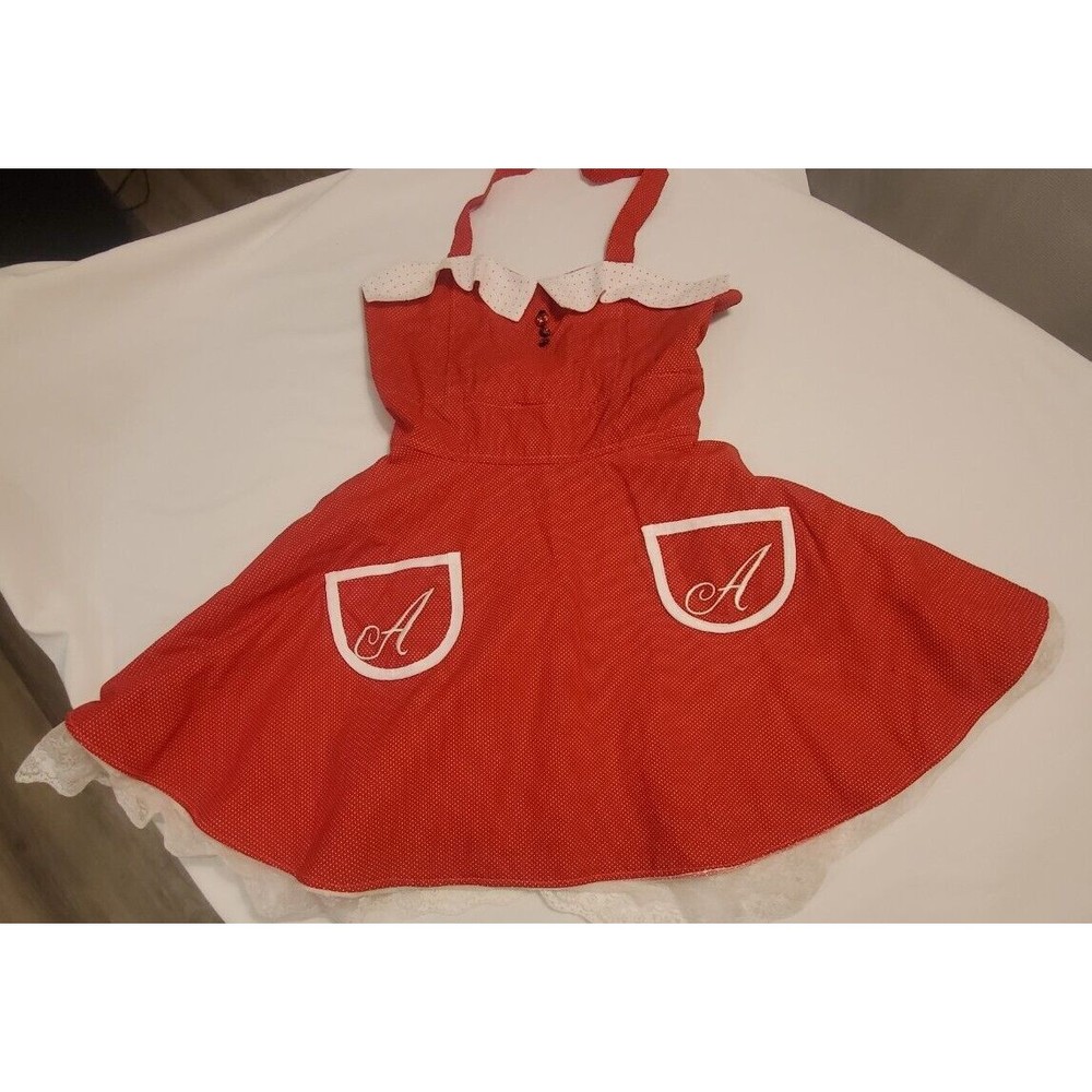Vintage Handmade 60's Apron Monogram A I Love Lucy OSFM
